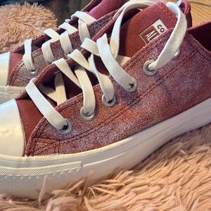 Converse Classic Red and Silver Low-Tops